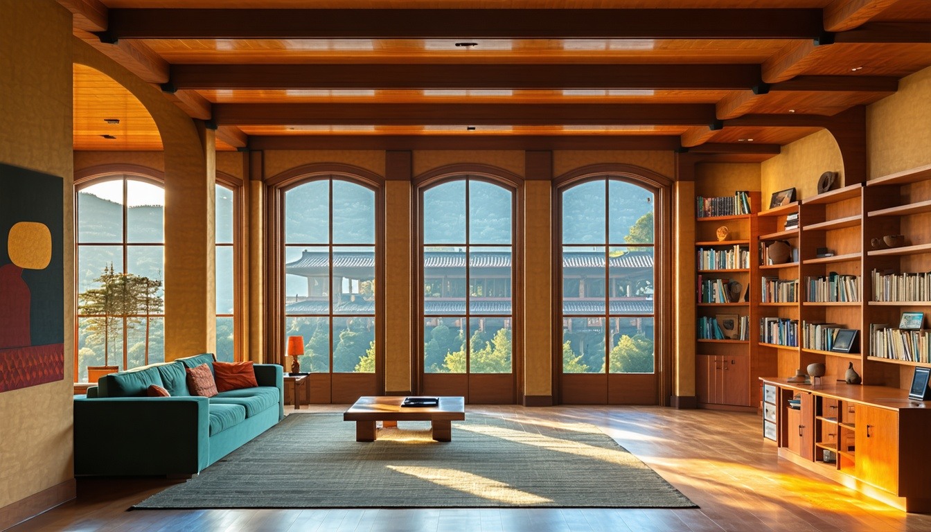 vivenda estilo frank lloyd wright vista por dentro
